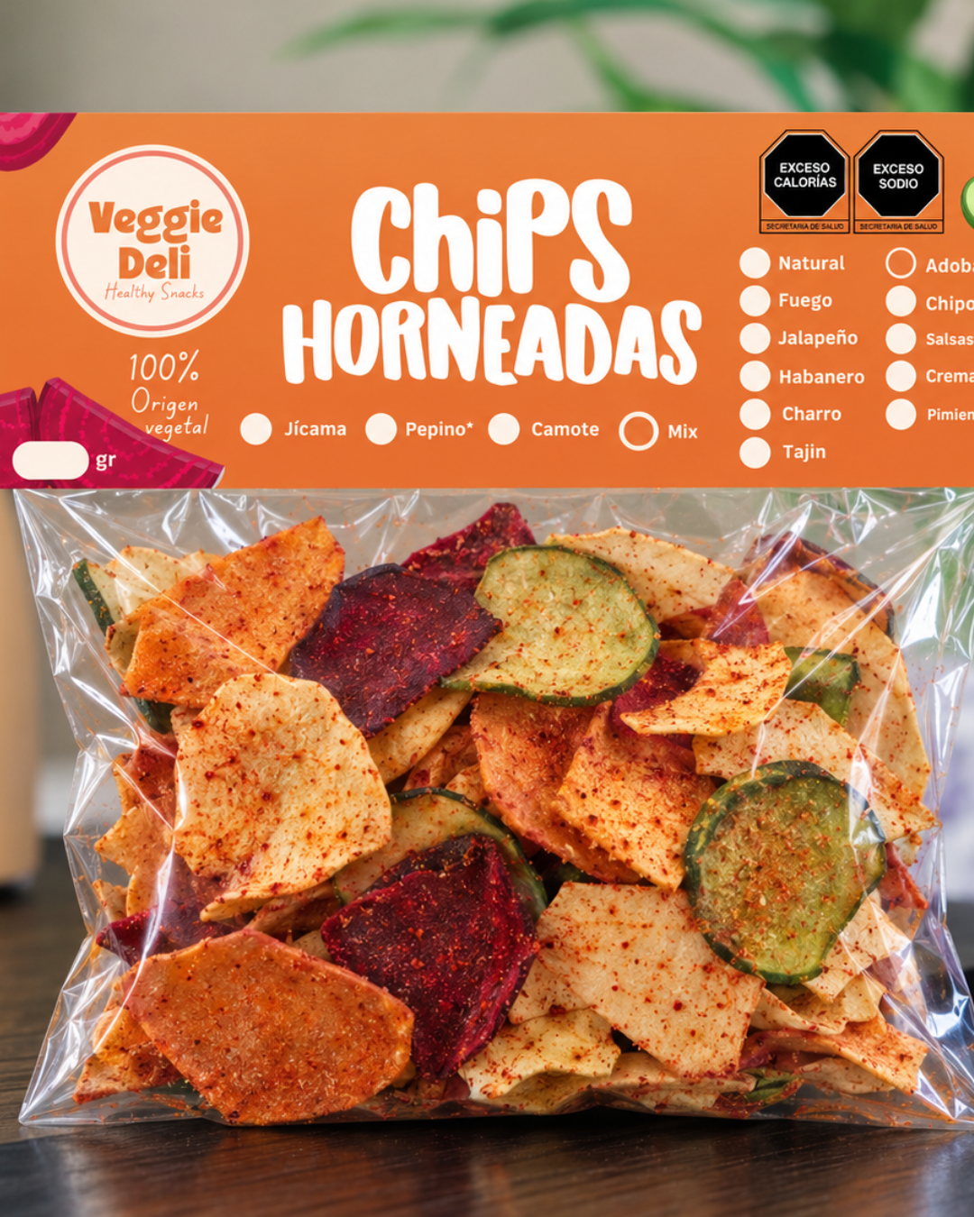 Chips horneadas de vegetales